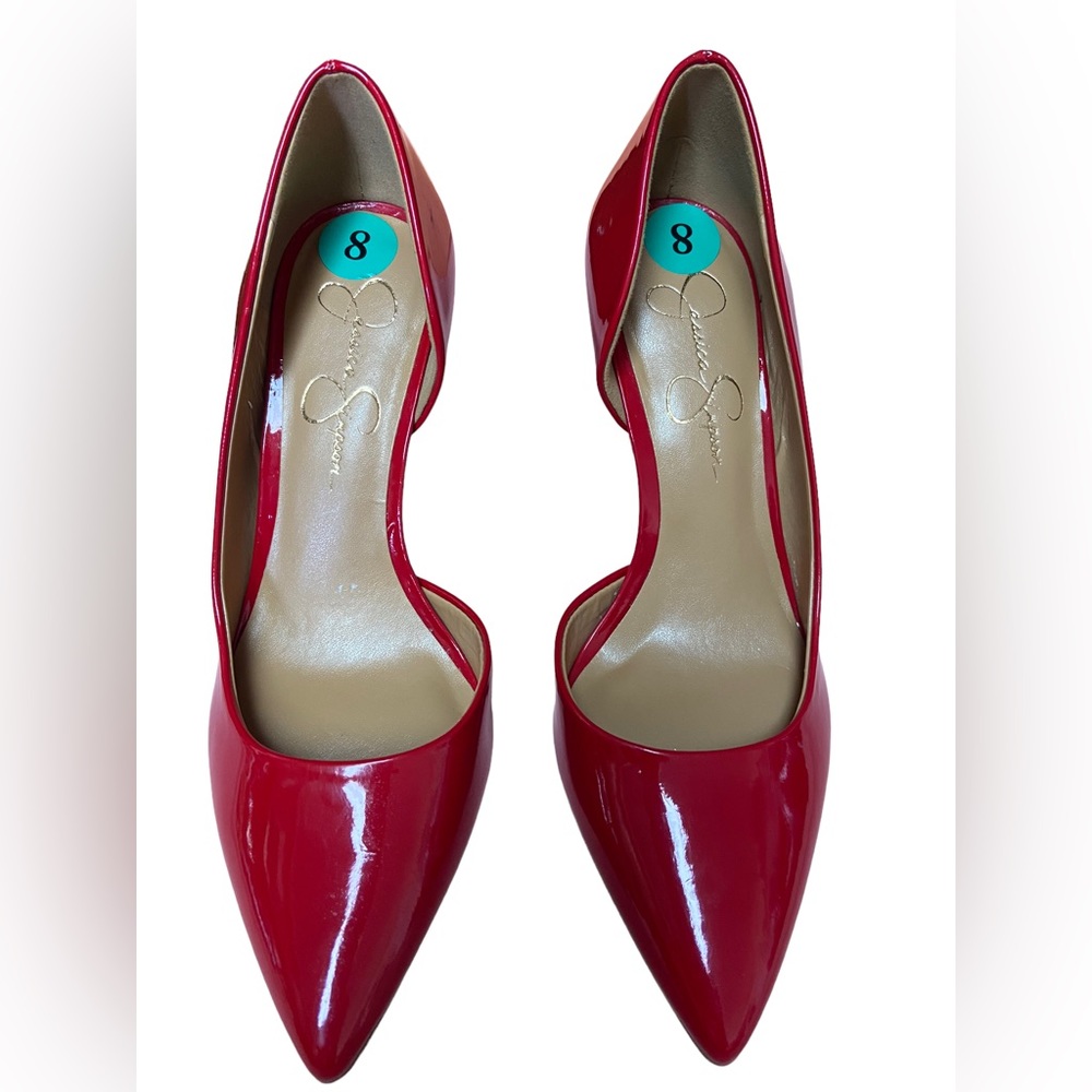 Jessica Simpson red pumps